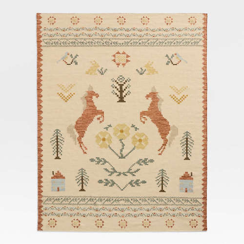 Homestead Kilim Wool and Cotton Kids Area Rug 6x9 by Sharland England