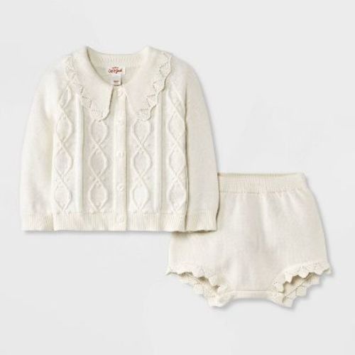 Baby Girls' Sweater Set - Cat & Jack™ Cream, Size: 18M