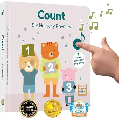 Cali's Books Count Nursery Rhymes Books for Babies and Toddlers. Great Books for 1 Year Old, Books for 2 Year Olds, Musical Books for Toddlers 1-2 . Interactive Books with 6 Pages, 6 Songs