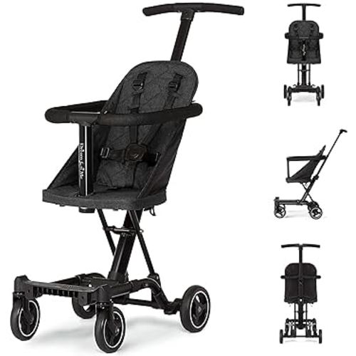 Dream On Me Lightweight and Compact Coast Rider Stroller with One Hand Easy Fold, Adjustable Handles and Soft Ride Wheels, Black