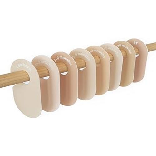 3 Sprouts Baby Closet Dividers (Newborn to 24 Months) – Set of 8 - Neutral Solid
