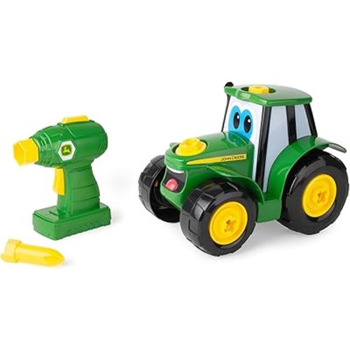 John Deere Tractor Toy and Toy Drill - Toddler STEM Take Apart Toys with 16 Individual Pieces and Kids Tools - Kids Building Toys Ages 3 Years and Up