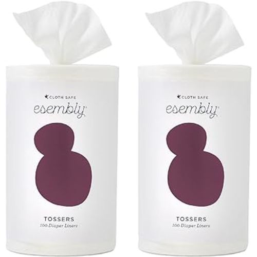 Esembly Tossers, Cloth Diaper Disposable Viscose Derived from Bamboo Liner, Fragrance-Free and Chlorine-Free, One Size, 2- Liners (2-Pack)