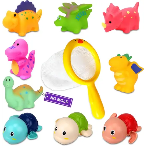 Bath Toys for Kids Ages 1-3 - Mold Free Baby Toddler Bath Toys 6-12-18 Months - No Hole Bathtub Toys for 1 2 3 4 Years Old Boys Girls - Infants Pool Water Shower Toys 1st Gifts Baby Bath Essentials