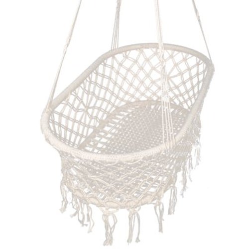 Gtouse Hammock Chair Basket, Cotton Rope Woven Swing Cradle for Indoor Outdoor