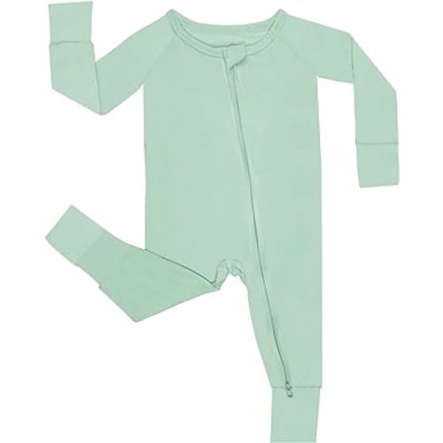 GUISBY Bamboo Baby Footless Pajamas, Long Sleeve with 2 Way Zippers Rompers Sleepers