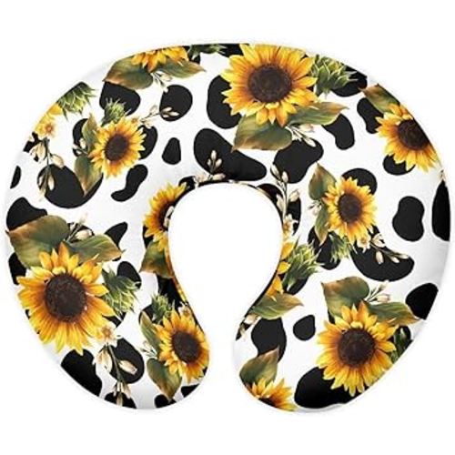 Cow Stripes and Sunflowers Nursing Pillow Cover for Baby Boy Girl Ultra Soft Comfortable Newborn Nursing Pillow Case Breathable and Washable