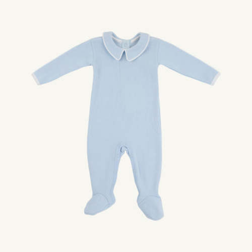 Rock Me Romper (Ribbed) - Buckhead Blue with Worth Avenue White