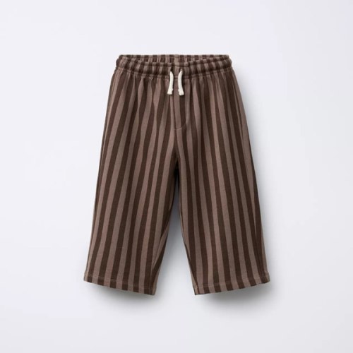 STRIPED STRAIGHT LEG PANTS - Brown | ZARA United States