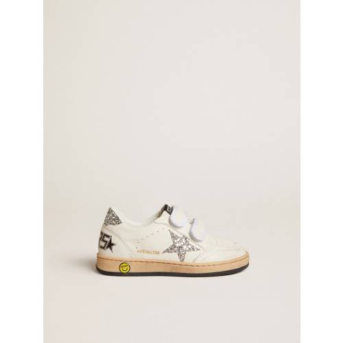 Ball Star Junior in nappa with silver glitter star and heel tab