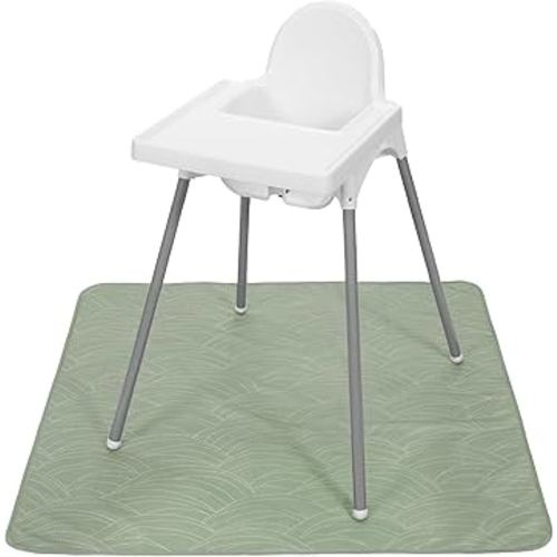 S&T INC. Baby Splat Mat for Under High Chair, Water Resistant Floor Mat, 42 Inches by 42 Inches, Sage Needlepoint