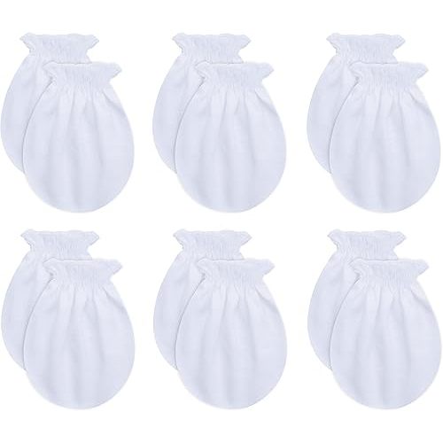 RATIVE No Scratch Mittens and Caps 100% Cotton for Newborn Baby 0-6 Months Boys Girls