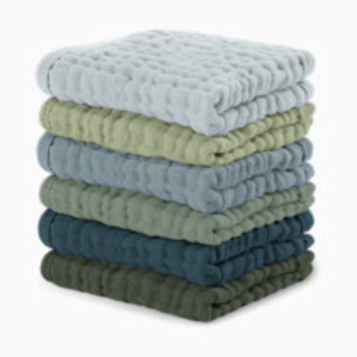 Comfy Cubs 6-Layer Muslin Baby Washcloths Set - Multi Boy, 6