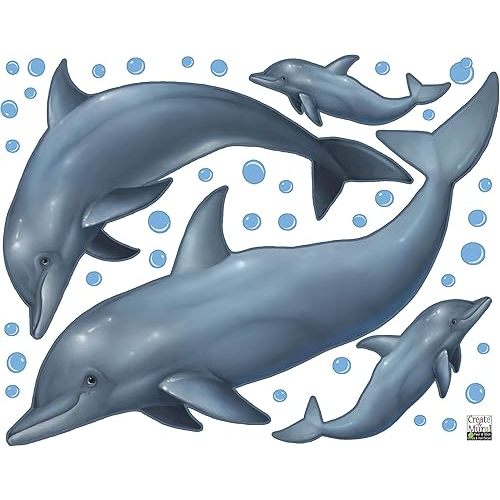 Create-A-Mural Dolphin Wall Decals ~Under The Sea Ocean Kids Room Decor Stickers, Removable Peel and Stick Art