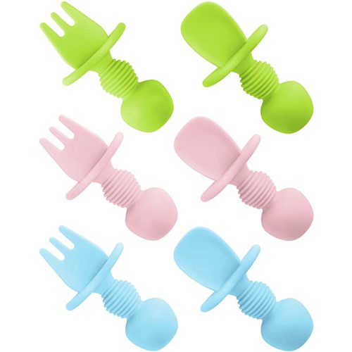Childlike Behavior Silicone Baby Utensils Spoons Forks Sets With Travel Case,  Yellow : Target
