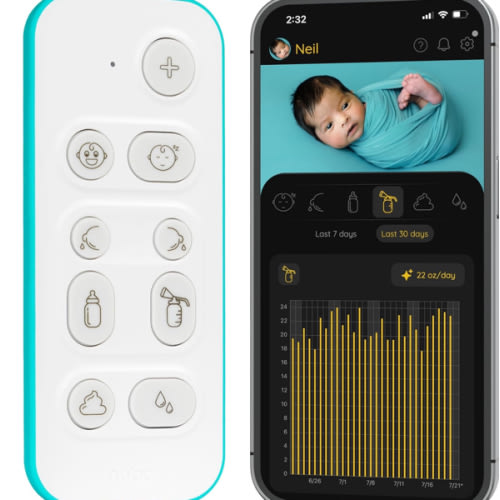 Nubo One-Touch Baby Tracker - Smart Baby Monitor for Tracking Sleep, Diaper, & Feeding - Mobile App