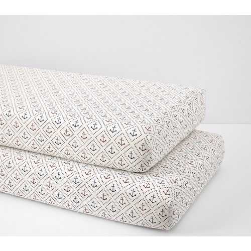 Anchors Organic Crib Fitted Sheet
