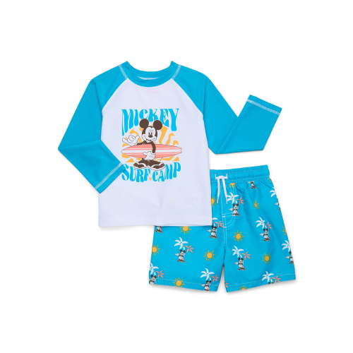 Character Toddler Boy Long- Sleeve Rash Guard and Swim Trunk Set, 2-Piece, Sizes 12M-5T