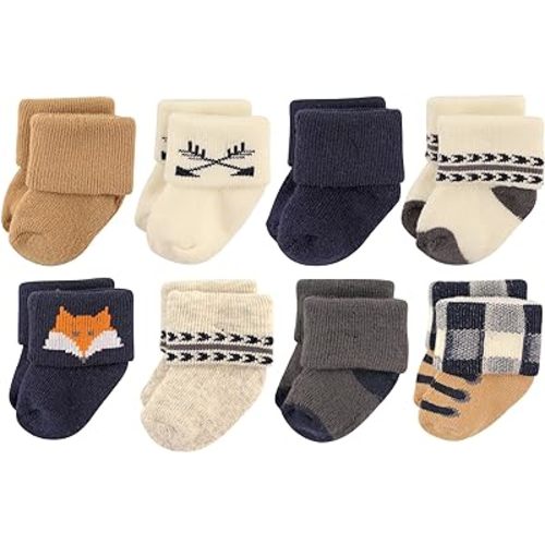 Hudson Baby Baby Girls' Cotton Rich Newborn and Terry Socks