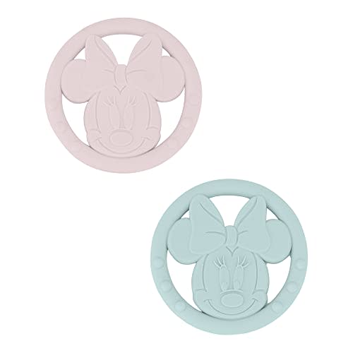 Cudlie Disney Silicone Teether Toy Set for Infants, Food Grade and BPA Free Teethers for Babies 6-12 Months, 2-Pack Teether Toys for Newborns