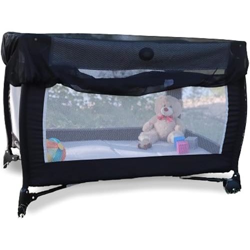 Mommy's Helper Durable Baby Mosquito and Bug Net Cover for Strollers & Joggers, Play Pens; Breathable Ultrafine Mesh with Elastic (Black)