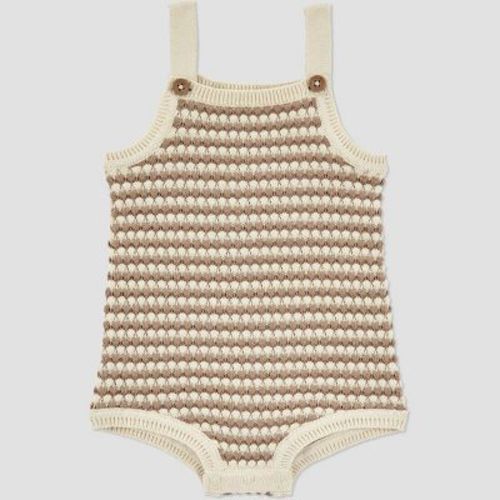 Carter's Just One You® Baby Boys' Crème Striped Romper - Brown 12m