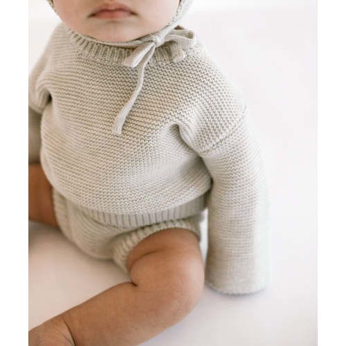 Purl Knit Sweater ‘Gray Marle’
