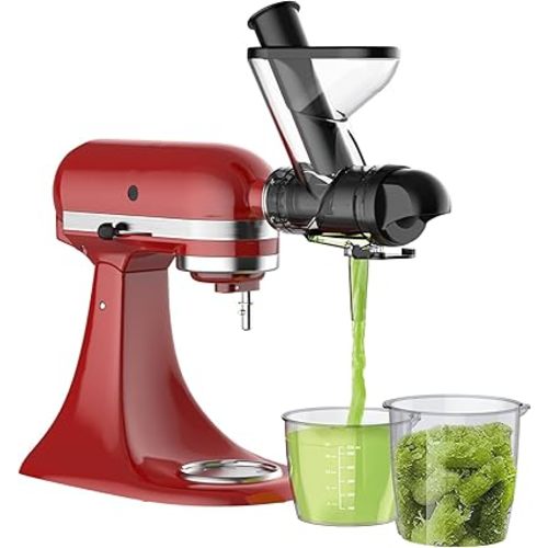 Masticating Juicer Attachment for KitchenAid Stand Mixer, Juicer Machine for Kitchenaid Mixer Attachments, Cold Press Juicer with Dual Mouth Feed Chute for KitchenAid mixer Attachments