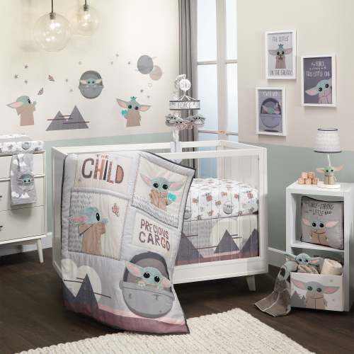 Star Wars The Child Baby Yoda Nursery 3-Piece Baby Crib Bedding Set – Lambs & Ivy