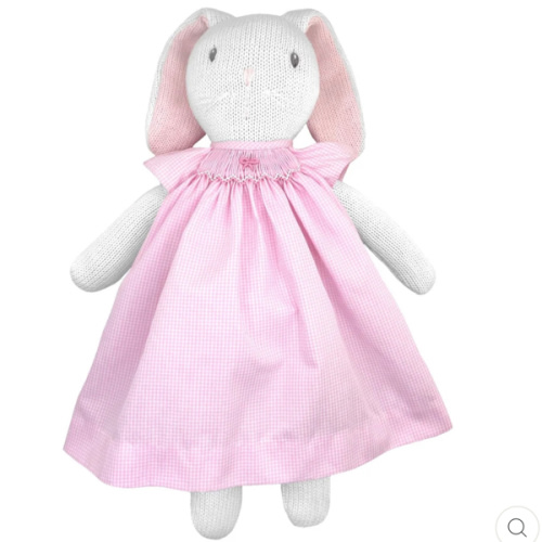 Bunny in Smocked Gingham Dress