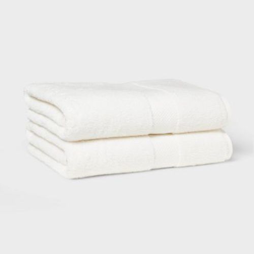 2pk Performance Plus Bath Towels White - Threshold™