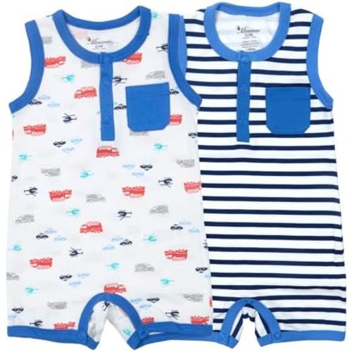 Baby Infant Boys Girl Sleeveless One-Piece Vest Rompers Tank Top Jumpsuit Toddler Cotton Outfits