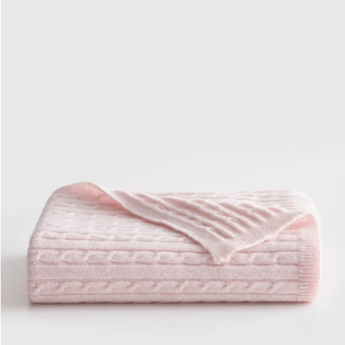 Luxe Cable Knit Cashmere Baby Blanket