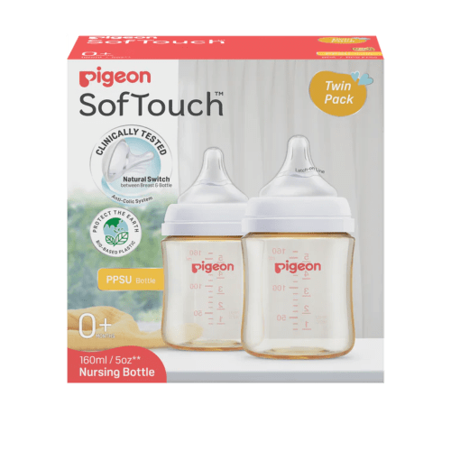 Pigeon Softouch Baby Bottle PPSU 0 Months+ 160mL Twin Pack