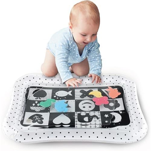 The Peanutshell Tummy Time Water Play Mat Girls or Boys - High Contrast Sensory Developmental Toy, Newborn & Infant Baby Toys 0-6 Months, Unisex New Born Baby Essentials Must Haves - Montessori