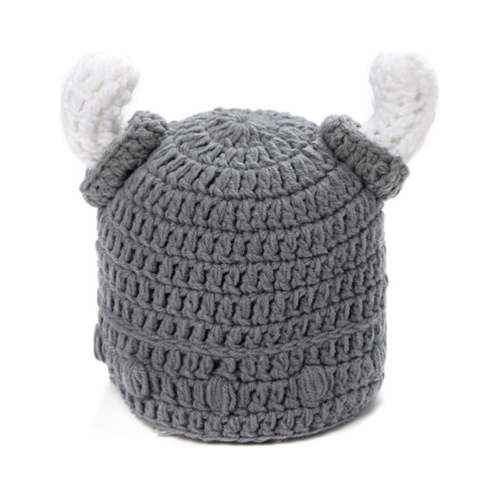 TAILTOSS 1Pcs Bull Horn Beanie for Babies Knitted Crochet Woolen Yarn for Fall and