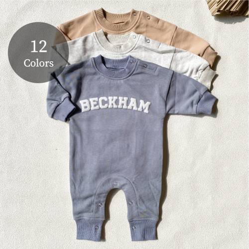 Custom Puff Name Baby Sweatshirt Bodysuit, Personalized Bubble Romper, Baby Shower Gift, Minimalist Baby Birthday, Baby Christmas Gift