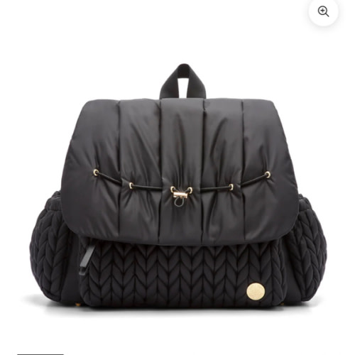Levy Stylish Diaper Backpack - Black Herringbone