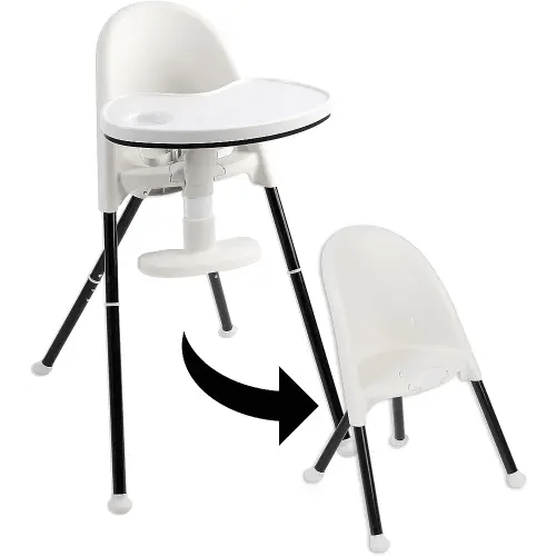 Primo Cozy Tot Deluxe Convertible Folding High Chair & Toddler Chair - Black, Black/White , 14x18x23.6 Inch (Pack of 1)