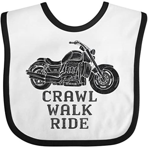 inktastic Crawl Walk Ride Motorcycle Baby Bib