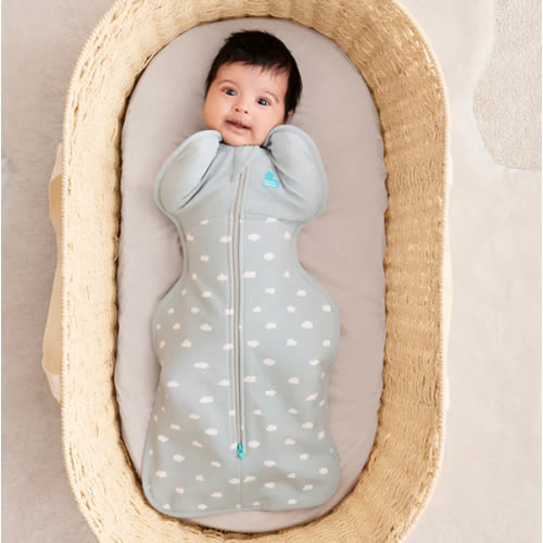 Swaddle Up™ 1.5 TOG Cotton Light Olive Mini Cloud