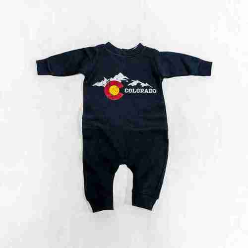 White Mountain Flag Sweatsuit Onesie
