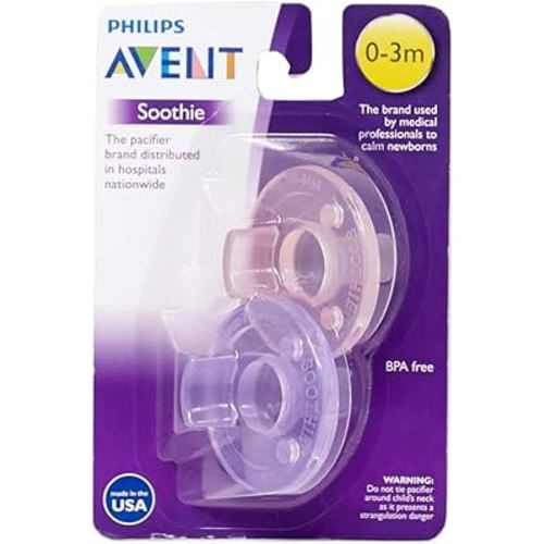 Philips Avent Soothie Pacifier, Pink/Purple, 0-3 Months, 2 Count