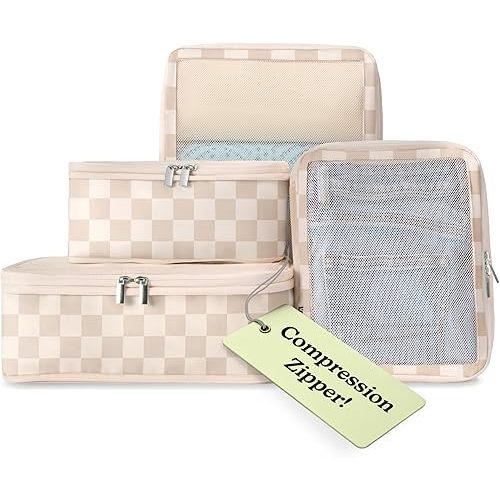 Vandel Space-Saving Compression Packing Cubes for Women, Men, Compressible Carry On Suit Case Organizer Luggage Packing Cubes for Travel Organizer Bags for Luggage and Backpacks, Suitcase Cube