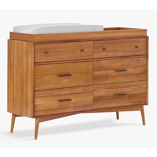 west elm x pbk Mid-Century 6-Drawer Changing Table | Pottery Barn Kids