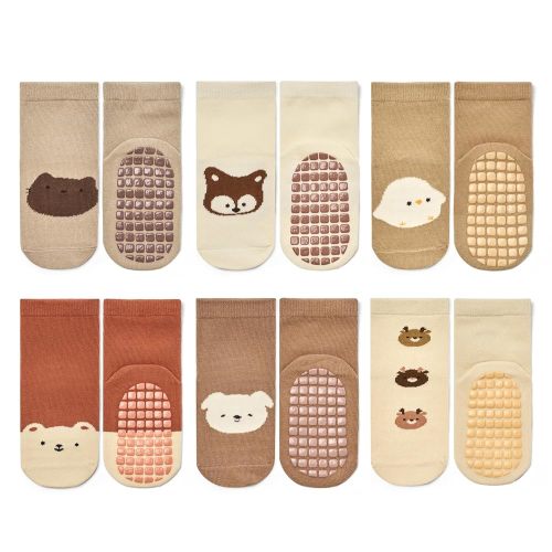 Baby Non Slip Ankle Socks with Grippers for 0 Months-7 Years Old Walking Socks