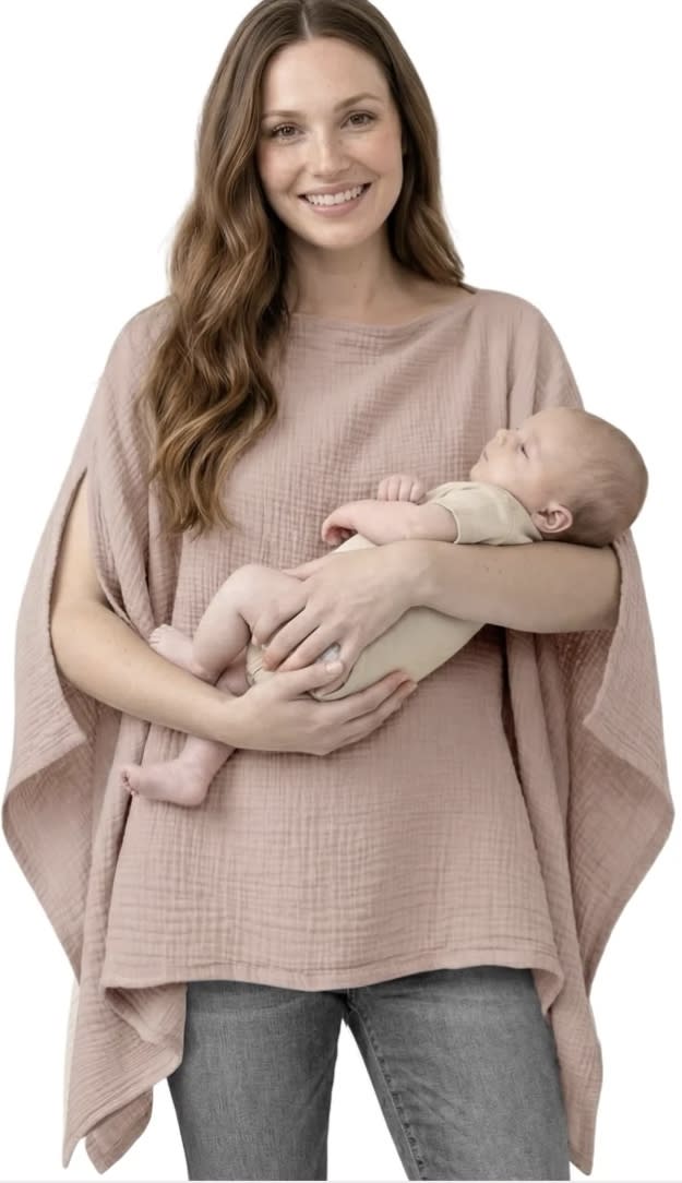 Konssy Muslin Nursing Cover for Women, 360° Full Privacy Poncho
