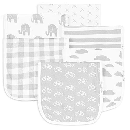 BaeBae Goods Burp Cloths for Baby Boy & Girl - Ultra Absorbent Burping Rags - Anti Shrink Unisex Burpy Clothes - Super Soft Jersey Cotton, Large 21"x10" - Thick for Newborn Cloth Diapers - 6 Pack