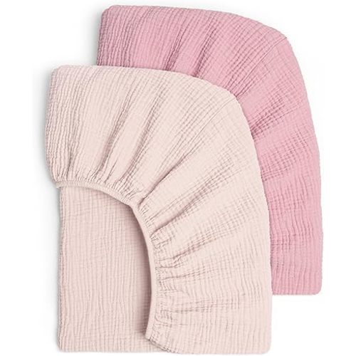 Lulu moon Muslin Crib Sheets - Fitted Crib Mattress Sheets for Boys and Girl - 28"x 52", 2 Pack