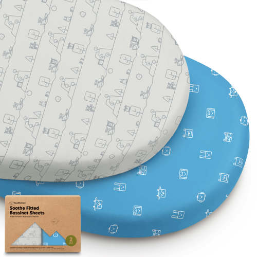 2-Pack Soothe Fitted Bassinet Sheets (KeaPixel)